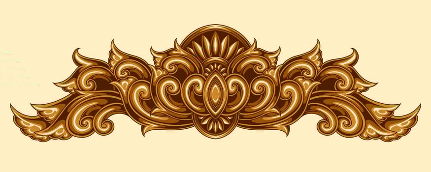 Beautiful carved decorative ornaments design for elements vector