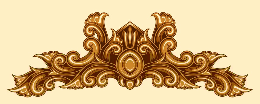Beautiful carved decorative ornaments design for elements vector