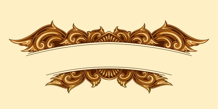 Beautiful carved decorative ornaments design for elements vector