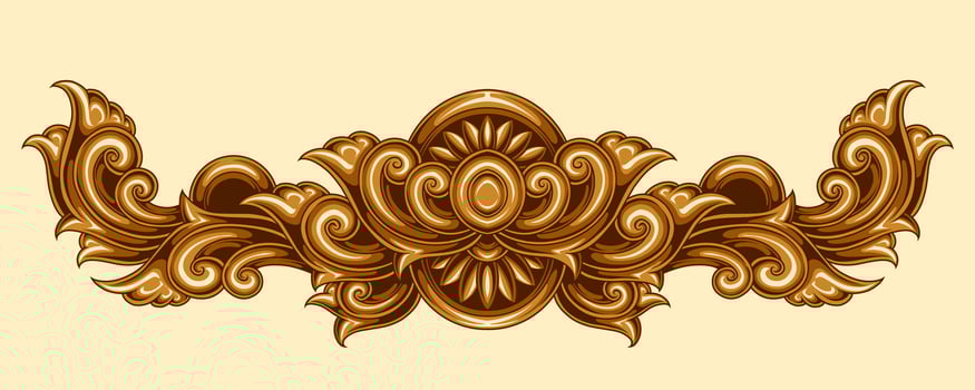 Classic style frame design with exquisite engraving and luxury vector