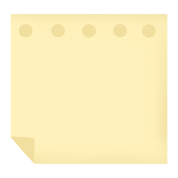 a yellow sticky note on a transparent background png