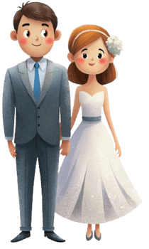 bride and groom in wedding png