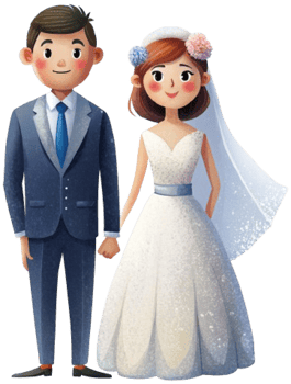 bride and groom in wedding png