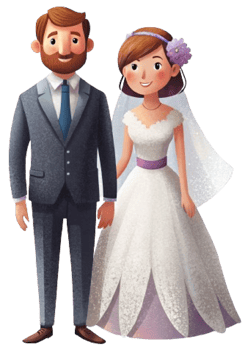 bride and groom in wedding png