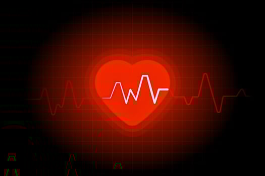 Heart pulse monitor with signal background vector