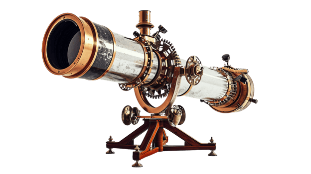 Cogwheel Telescope, on transparent background. Format png