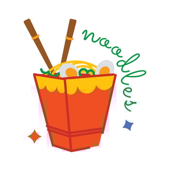 Trendy Takeaway Noodles vector