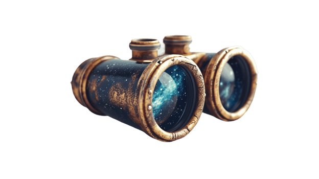 Steampunk Nebula Binoculars, on the transparent background. Format png