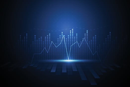 Business candle stick graph chart of stock market investment trading on white background design. Bullish point, Trend of graph. illustration vector