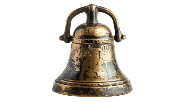 Nostalgic Brass Bell On Transparent Background png