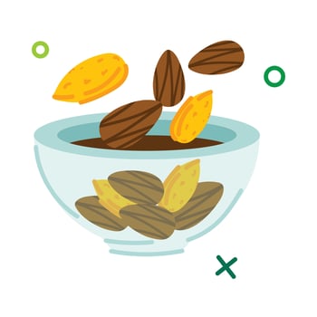 Trendy Roasted Almonds vector