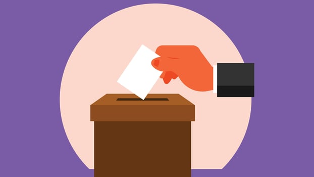 Abstract elections box and voting system illustration vector