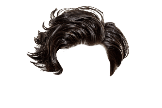 Black hair wig. Male hair coiffure png