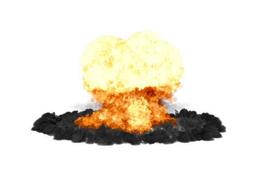 Nuclear explosion on transparency background png