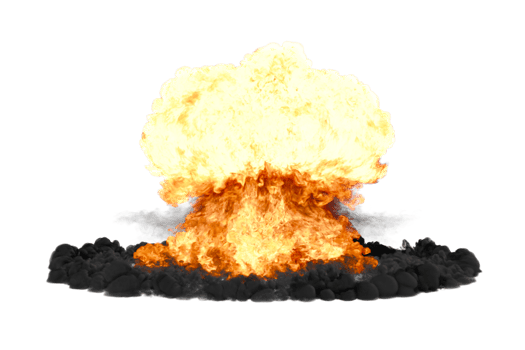Nuclear explosion on transparency background png