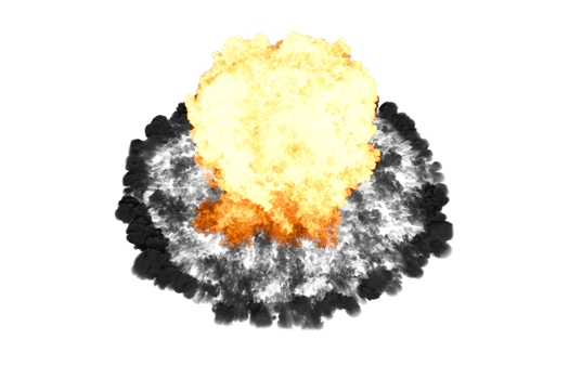 Nuclear explosion on transparency background png