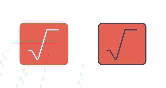Square Root Icon Design vector