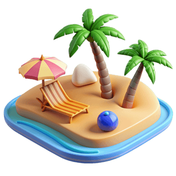cute 3d beach icon png