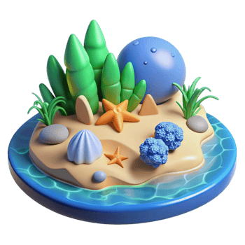 cute 3d beach icon png