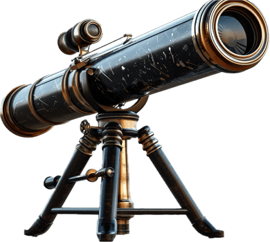 Vintage Brass Telescope. png