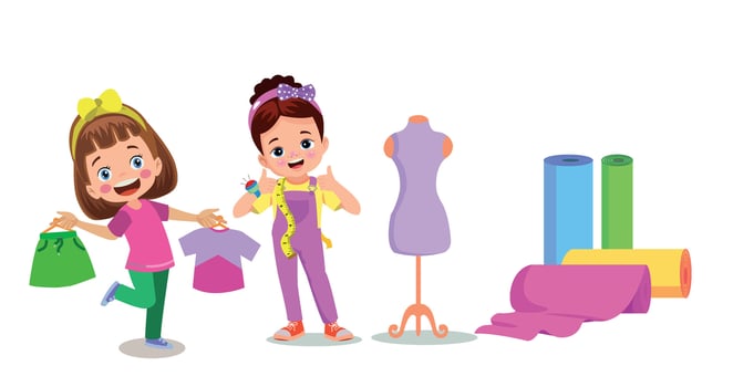 Cute cartoon illustration of a tailor vector