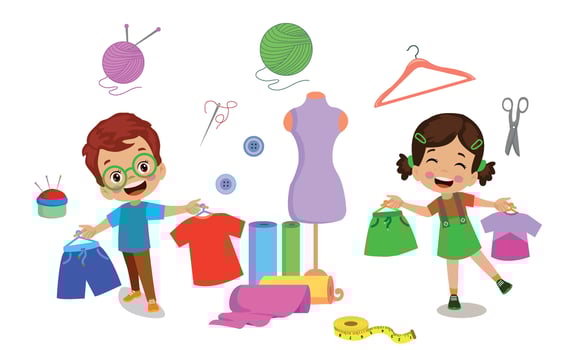Cute cartoon illustration of a tailor vector