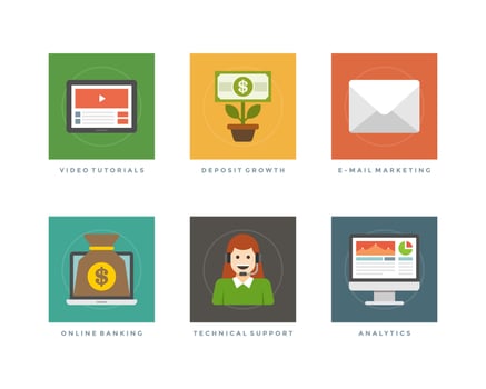 Business flat design icons illustration vector
