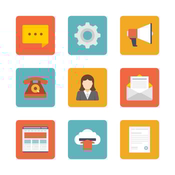 Flat design icons symbols for website vector
