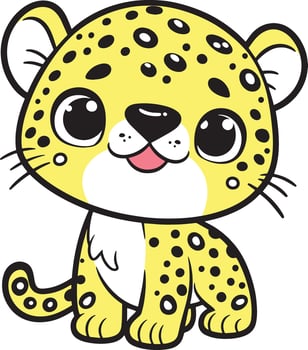 Leopard 2D cartoon character clipart for children's book vector