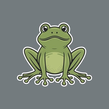 Green frog logo vector