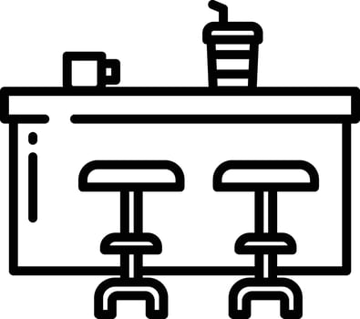 Coffee counter outline illustration vector