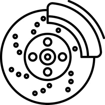 Disk brake outline illustration vector