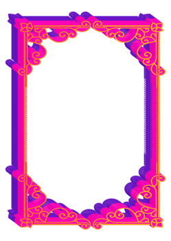 rectangle shape frame border with curve wave png