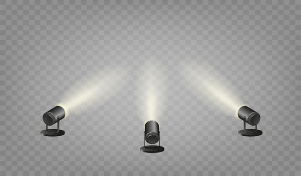 Spotlights set, stage and studio vector