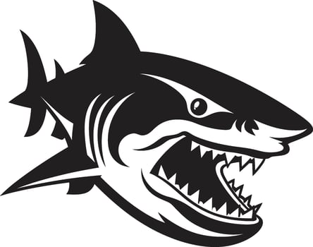 Oceanic Sovereignty Black for Sleek Shark Silent Sea Power Black ic Shark in Elegant vector