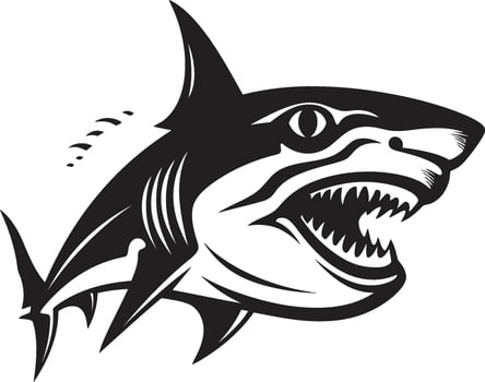 Abyssal Dominance Elegant Black Shark in Swift Sea Sovereign Black for Sleek Shark vector