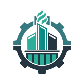 A minimalist logo design representing a factory with precision and efficiency, A minimalist design reflecting the precision and organization of a production facility vector