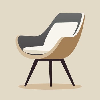 A sleek chair with black and white seat, showcasing clean lines and modern design, A sleek and modern chair design with clean lines and a neutral color palette vector