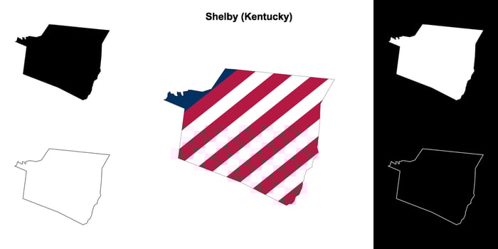 Shelby County, Kentucky outline map set vector