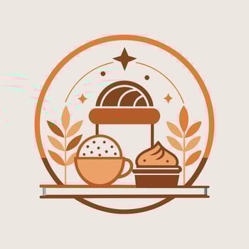Minimalist logo design for a cozy bakery, showcasing a bowl of delicious food, Design a minimalist logo for a cozy cafe known for its artisanal coffee and pastries vector