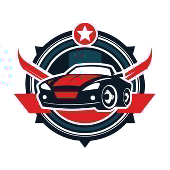 A futuristic car with wings and a star on top, ready to take off, Generate a clean and modern logo for an auto repair garage vector