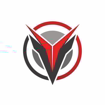 A sleek logo design featuring red and black colors on a crisp white background, Develop a sleek logo with a minimalist approach, focusing on negative space vector