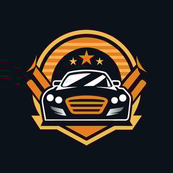 A car with star decals on the roof, parked in a lot, Generate a clean and modern logo for an auto repair garage vector