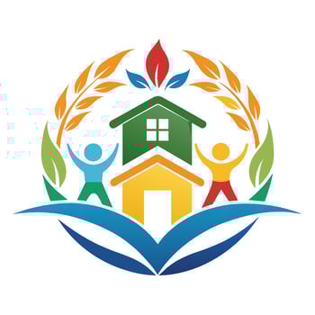 A logo design for a center focusing on care for homes and families, Generate a simplistic symbol for a community center dedicated to youth education and empowerment vector