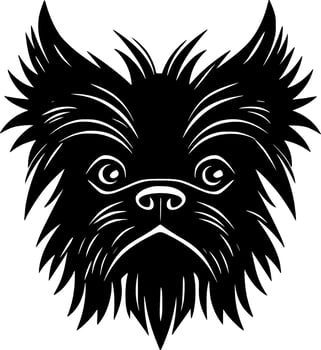 Affenpinscher, Black and White illustration vector