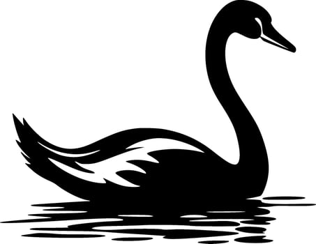 Swan - Black and White Isolated Icon - illustration vector