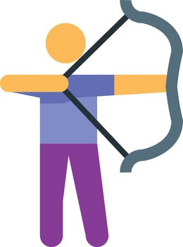 a person holding a bow and arrow vector