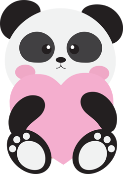 Cute Panda with heart png