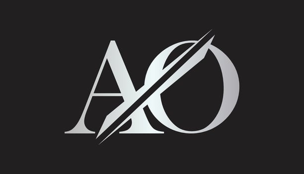 ao letter logo design template elements. ao letter logo design. vector