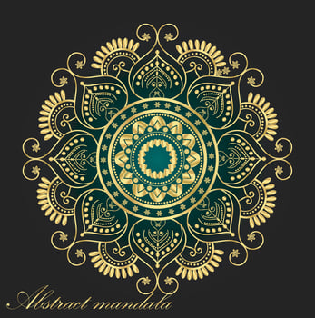 Abstract golden ornament and flower mandala vector